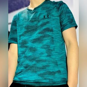 Turquoise Under Armour Fitted T-Shirt